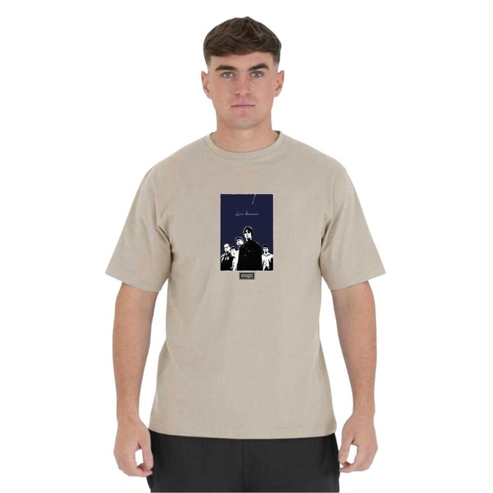 Oasis Unisex Adult Live Forever Graphic Print T-Shirt / Stone